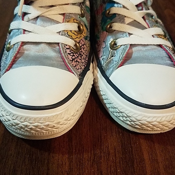 Converse all star textile silver floral sneakers - Picture 6 of 8